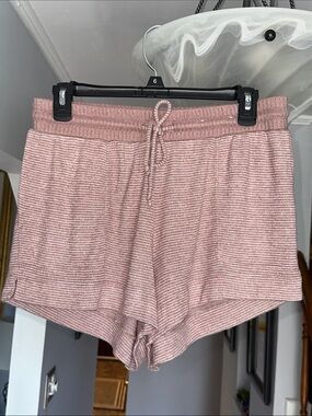 🌺 Stars Above Ribbed Drawstring Lounge Shorts - Dusty Rose Sz S